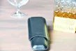 Black leather cigar case Black leather cigar case