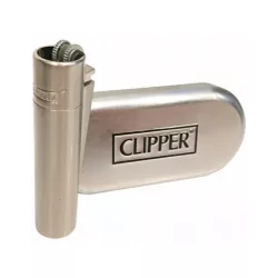 Clipper Silver (Matt) Metal Lighter - Refillable