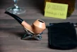 Beechwood Pipe - Tan smooth Bulldog semi bent 9mm Beechwood Pipe - Tan smooth Bulldog semi bent 9mm