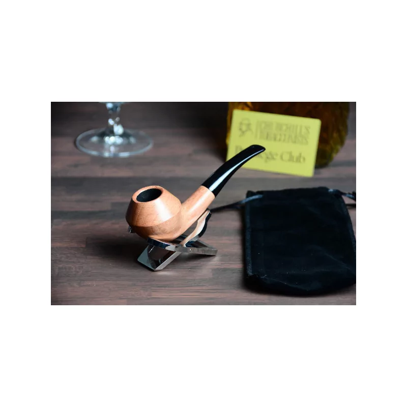 Beechwood Pipe - Tan smooth Bulldog semi bent 9mm Beechwood Pipe - Tan smooth Bulldog semi bent 9mm