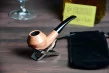 Beechwood Pipe - Tan smooth Bulldog semi bent 9mm Beechwood Pipe - Tan smooth Bulldog semi bent 9mm