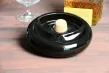 Black pipe ashtray with x2 pipe rest