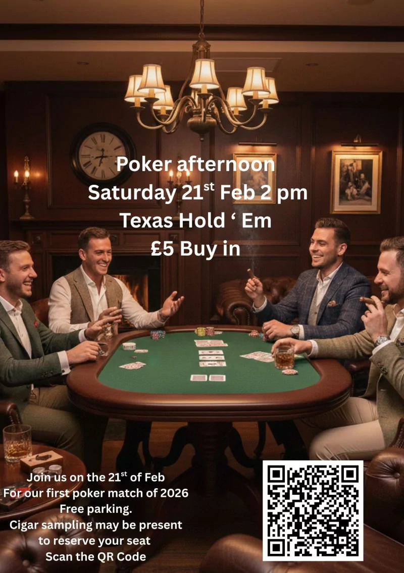 Poker afternoon Saturday 21st Feb 2 Pm