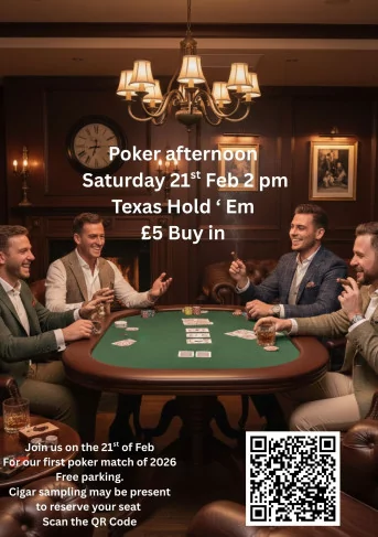Poker afternoon Saturday 21st Feb 2 Pm