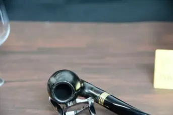 Beechwood billiard pipe- black bent- 9mm