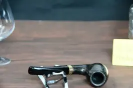 Beechwood billiard pipe- black bent- 9mm