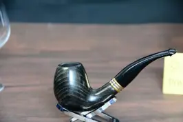 Beechwood billiard pipe- black bent- 9mm