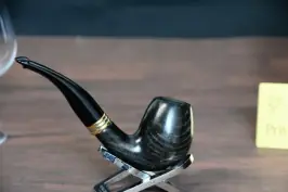 Beechwood billiard pipe- black bent- 9mm