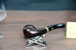 Beechwood billiard pipe- brown bent- 9mm