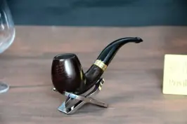 Beechwood billiard pipe- brown bent- 9mm