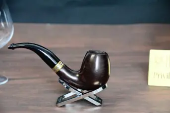 Beechwood billiard pipe- brown bent- 9mm