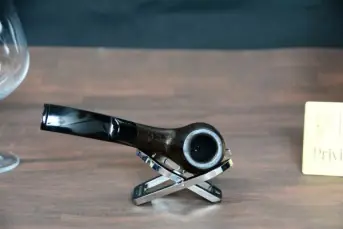 Wenge wood pipe – dark brown – bent 9mm