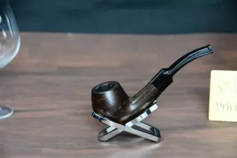 Wenge wood pipe – dark brown – bent 9mm