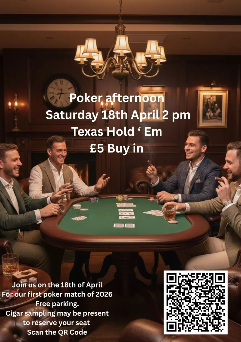 Poker Texas Hold 'EM' 18th April 2pm