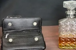 Leather pouch for pipe and Tobacco black