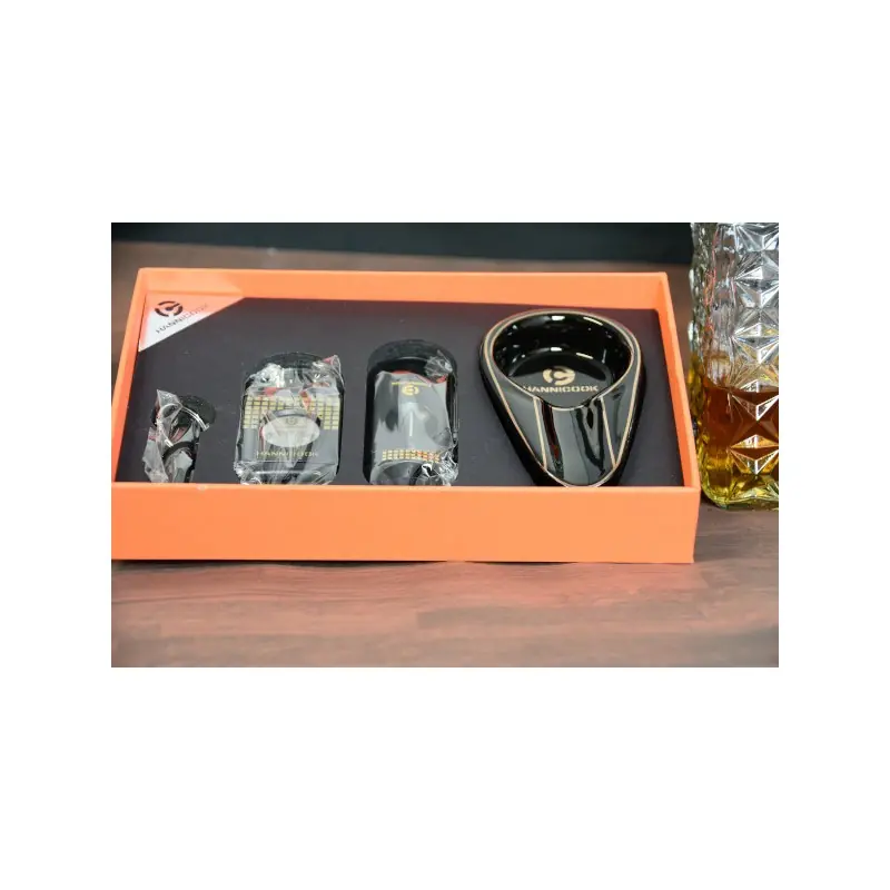 Hannicook Ashtray and cutter pack black
