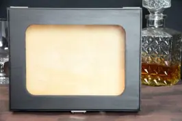 Black Humidor with window in the top and combination lock