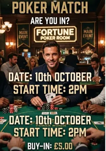 Poker Afternoon Saturday the 10th October 2pm